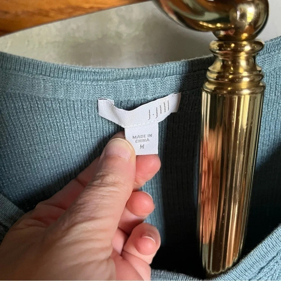 J. JILL ~ Green Cotton Blend  Sweater - Picture 5 of 9